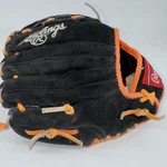 Baseball Glove Rawlings 9.5 Inch Youth S950NO Rht Black Leather Bright Orange. Fixed Price $7.19.