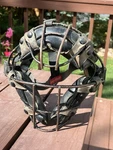 Early Rawlings Baseball Catchers Face Mask Leather Padding Metal Cage. Fixed Price $25.00.