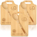 Set 3 Chili Cook Off Prizes Wooden Cutting Boards With Handle Spoon .... Fixed Price $24.11.