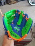 Franklin Air Tech Kids Baseball Glove Adjustable Blue Green Orange #22884 6.5". Fixed Price $15.99.