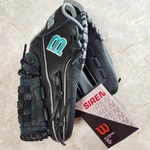Youth Wilson A500 Siren 12" Softball Glove Black / Teal Lht Left Hand Throw New. Fixed Price $63.74.
