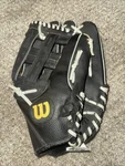 Wilson Elite Custom Fit Right Hand Throw 13 Black Leather Softball Glove A2449. Fixed Price $12.00.