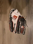 Wilson A2000 11.5" Left Hand Infield Leather Glove Black/white/red Strap. Fixed Price $175.00.
