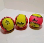 3 Rawlings Fastpitch Training Softball Pink/optic Yellow RFPT10SPY. Fixed Price $15.00.