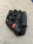 Rawlings Series R9YPT6-6B 12 Inch Rht Black Red Leather Youth Baseball Glove. Fixed Price $50.00.