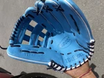 Wilson A2000 Leather Baseball Glove Blue 12.75" Right Hand Throw Outfield. Fixed Price $220.00.