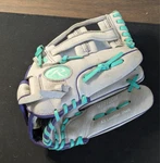 Rawlings Fastpitch Series Youth 12" Softball Glove Rht Gray Aqua Purple WFP12GM. Fixed Price $29.00.