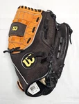 Wilson PRO450 A0450 12 Inch Baseball Mitt Glove Brown Tan Right Hand Throw- Euc. Fixed Price $14.49.
