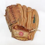 Vintage National King Baseball Glove Red Leather Top Grain Steer Rawhide. Fixed Price $17.99.