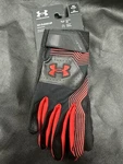 Under Armour Ua Clean Up Baseball Batting Gloves Black Red Men's Size Small. Fixed Price $24.99.