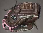Rawlings Fast Pitch FP105 10.5 Leather W/ Pink Trim Glove Softball Mitt Rhg. Fixed Price $17.99.