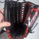 Rawlings Gamer Series GS115MT 11.5 Lht Leather Padded Baseball Glove Black/red. Fixed Price $359.99.