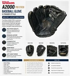 Wilson A2000 Black Leather Baseball Glove 5 Finger Style Pro Stock Mpn 1799 Lht. Fixed Price $116.00.