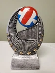 Great Volleyball Trophy Award, About 5.5" High, W/ Engraving, Stars Along Bottom. Fixed Price $9.00.