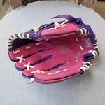 Girls 10" Tee Baseball Glove Rawlings Purple/pink Rht Leather HFP10PPUR. Fixed Price $16.20.