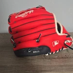Rawlings Red Black White Leather Baseball Glove Finger Lace Up EOLC5. Fixed Price $30.31.