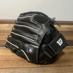 Wilson A350 Leather Baseball Glove 12" Youth A03RB15B512 Dual Hinge Black White. Fixed Price $19.99.