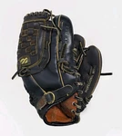 Mizuno MZ107 Baseball Glove Professional Model 10" Right Black Leather Rht. Fixed Price $15.00.