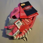 Rawlings Softball Glove Pink Gray White PL90PSM Player Series Child Small 9" Rht. Fixed Price $20.00.