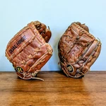 Vintage Brown Leather Baseball/softball Gloves Wilson ACH2140 & Regent PROP41. Fixed Price $50.00.