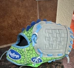 Rawlings PL9G-DINO 9" Synthetic Kids Baseball Glove Green Blue Basket-web. Fixed Price $11.99.