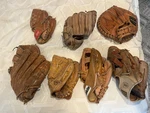 Lot Of 7 Vintage Baseball Gloves - Spaulding, Wilson, Rawlings, Franklin, Gamble. Fixed Price $39.99.