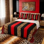Manfei Leopard Skin Sheet Set Queen Size Brown Cheetah Print Bed 4PCS. Fixed Price $69.65.