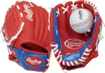 Rawlings Youth Baseball Mitt 9 Inch Ages 3 To 5 Left Hand Throw Red Blue. Fixed Price $30.19.