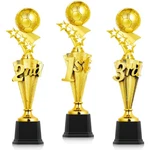 Foilswirl 3 Pack First Second Third Place Plastic Trophy Award Sports Tournament. Fixed Price $52.28.