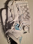 Akadema 11.5" Leather Baseball Glove Lht Infield Padded White/teal. Fixed Price $45.00.