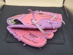 Rawlings RTB10 10" T-ball Baseball Glove Youth Pink And Purple Rht Throw. Fixed Price $10.00.